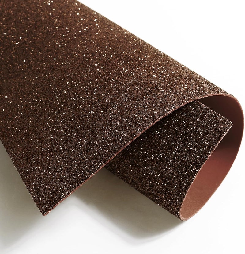 Mluchee 10 Sheets Glitter Cardstock Paper for New Year Thanksgiving Christmas Fall Decor, Self-adhesive Backs Paper 30 X 20cm A4 Paper for Card DIY Crafts Card Scrapbook Decoration (Brown) - Image 2